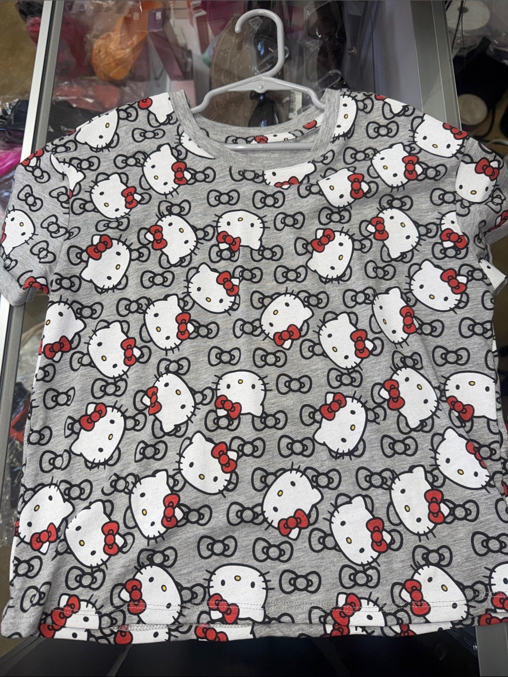 Hello Kitty Gray Tee with Red Accents